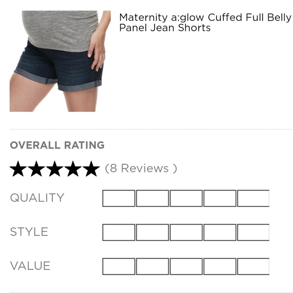 🤎 3/$35 Last 1❣️ 14m new white full belly panel Jean shorts - Picture 4 of 7